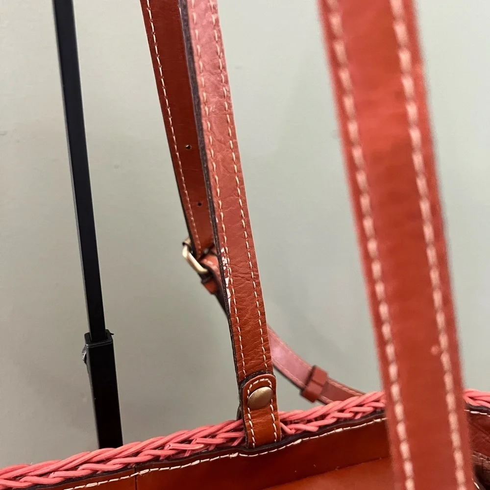 Patricia Nash Coral Woven Tote Bag